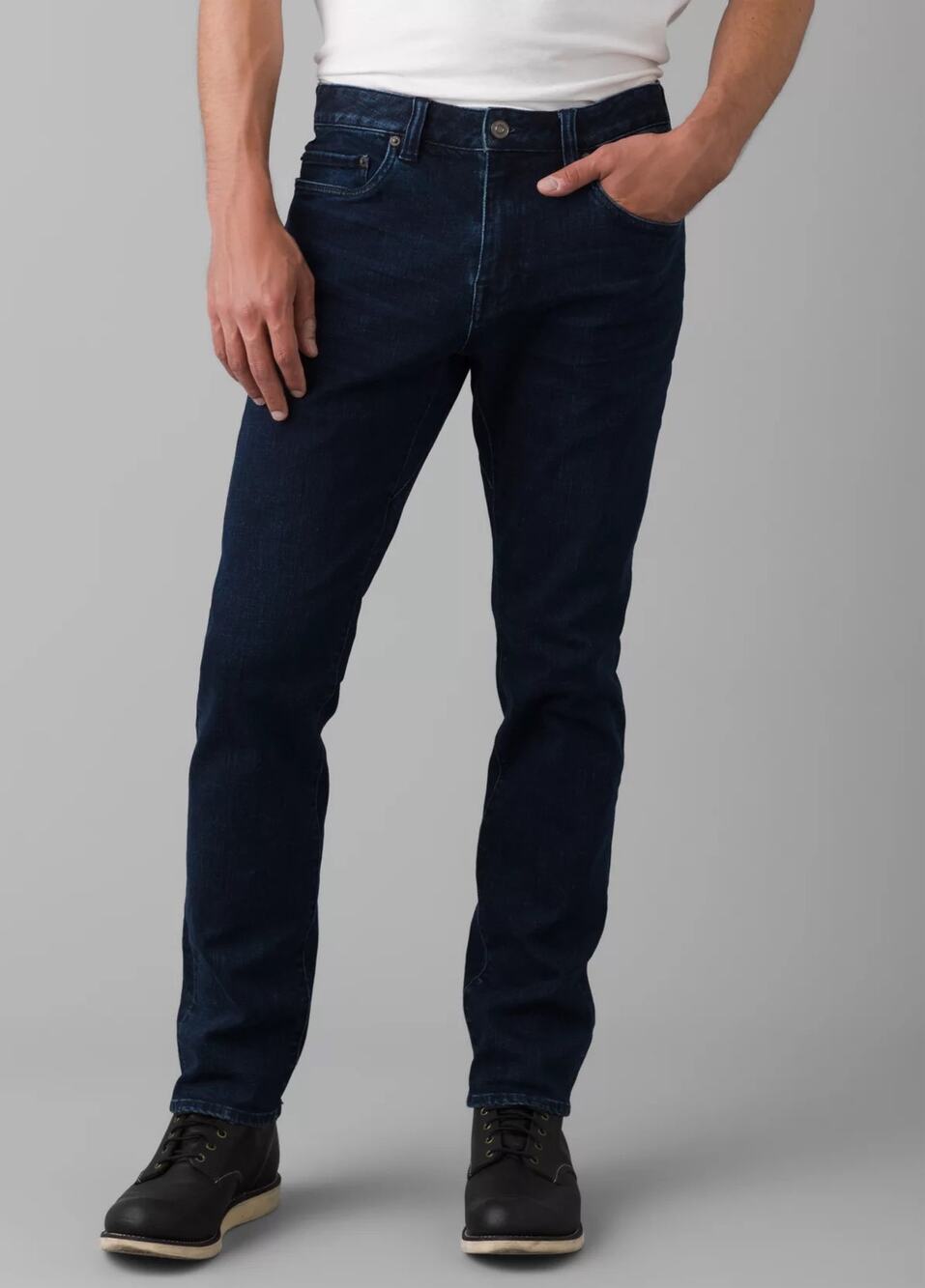 Prana Hillgard Slim Jean Mens 38x32 Rinse Wash Tapered Leg Stretch Denim Outdoor